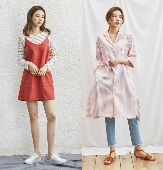 高个子女生简约的夏末初秋基础款穿搭参考