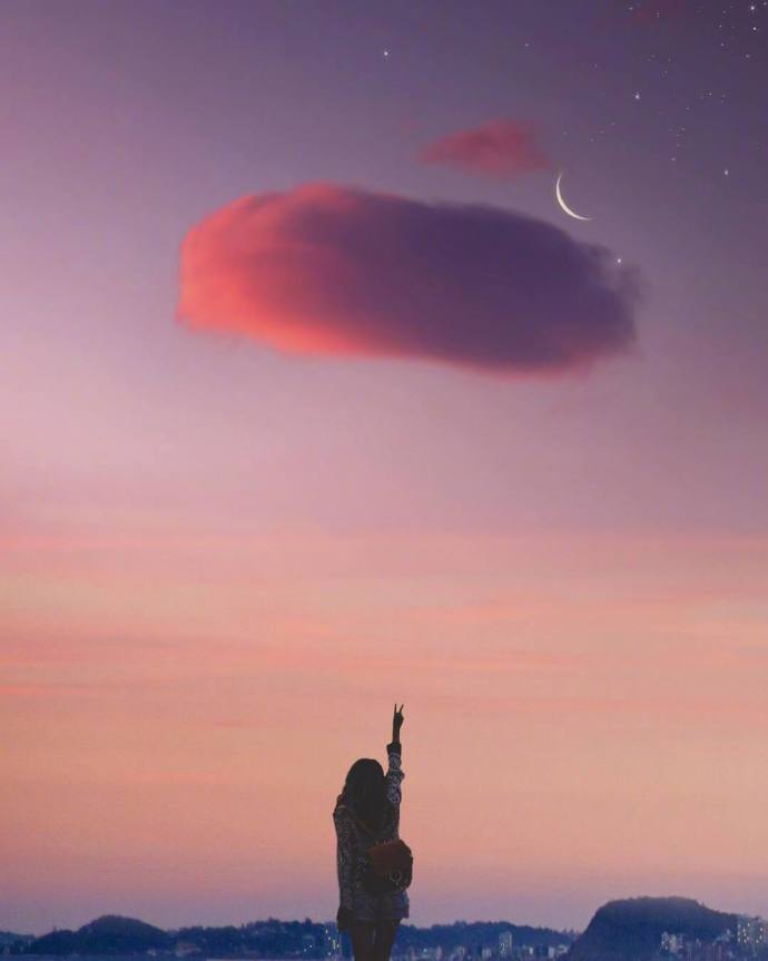 唯美星空图片:再长的一天总有说晚安的时候