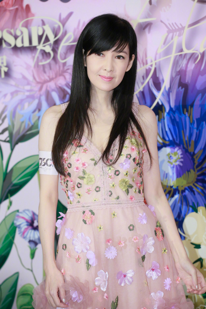 周慧敏图片_香港美女明星周慧敏一袭碎花长裙出