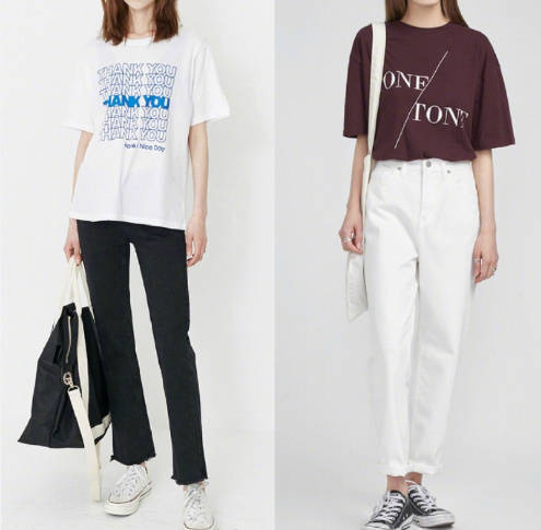 高挑女孩的学生穿搭look参考