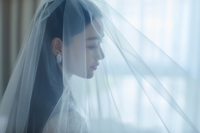 大眼美女明星张馨予何捷婚纱图片