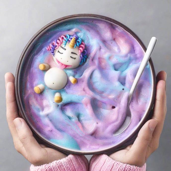 萌萌的阳光彩虹独角兽美食图片