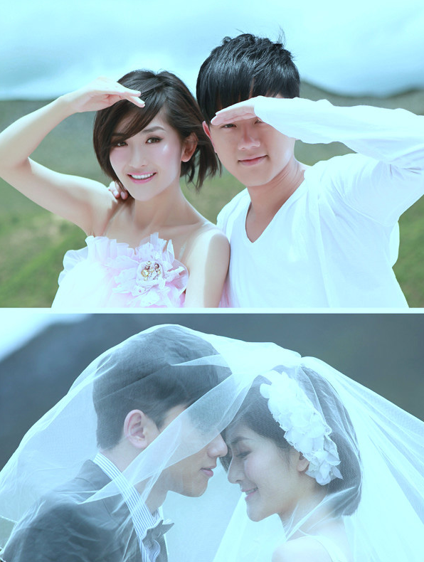 四川明星夫妻张杰谢娜婚纱照大全