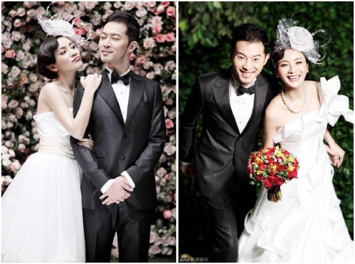 中国明星夫妻沙溢胡可婚纱照图片