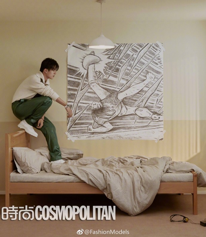 小鲜肉刘昊然《时尚COSMO》十月刊时尚复古封面大