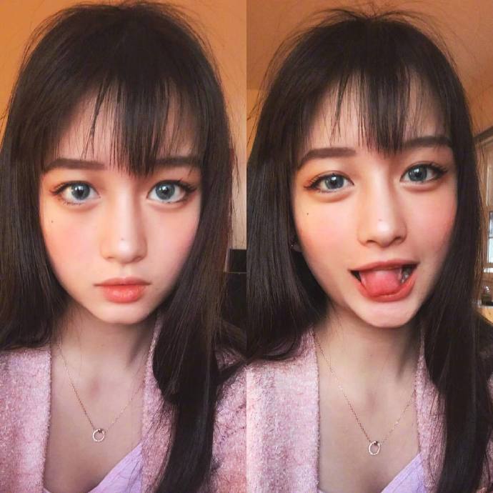 齐刘海发型图片_齐刘海女孩可软萌可暗黑的自拍