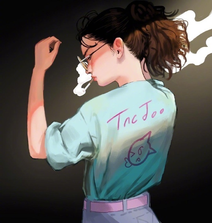 酷酷的女生头像集_插画师이태주笔下酷酷的女孩