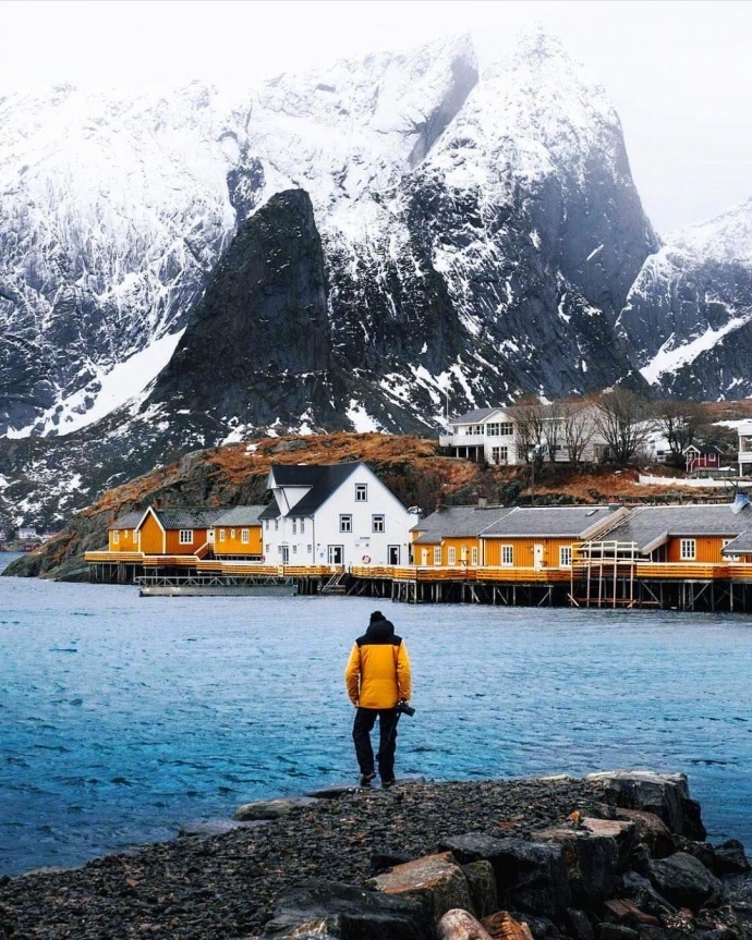 欧洲美景挪威的冬季唯美风景图片