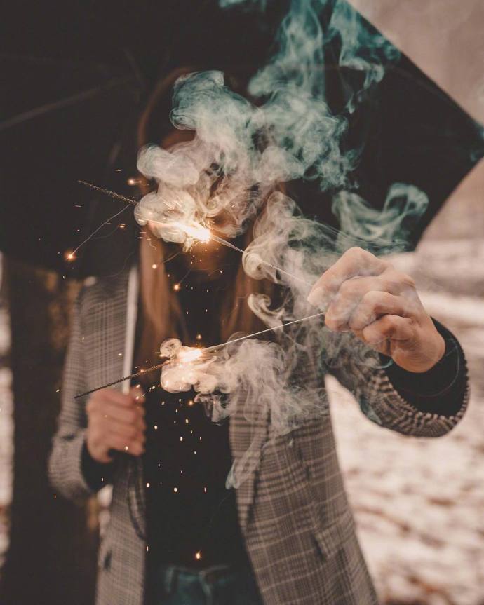 欧美女生头像放烟花图片