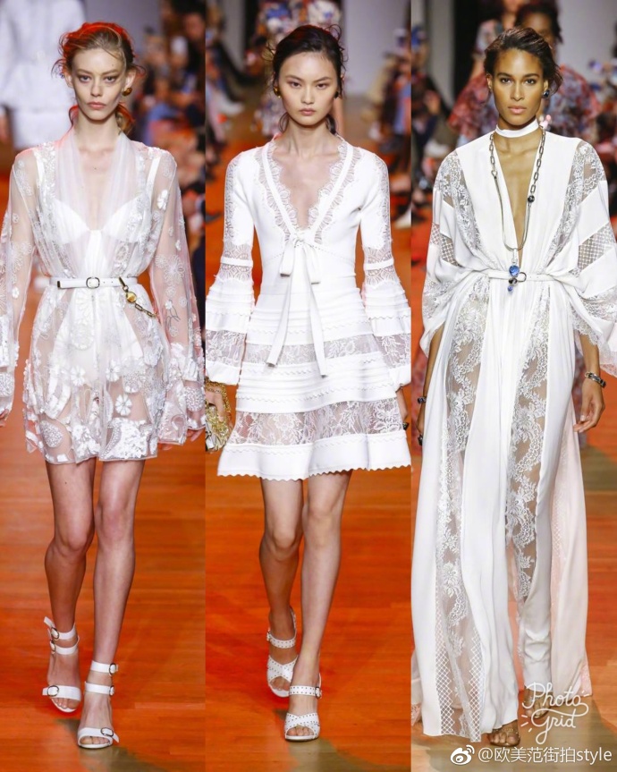 巴黎时装周欧美时装品牌Elie Saab2019春夏裙装