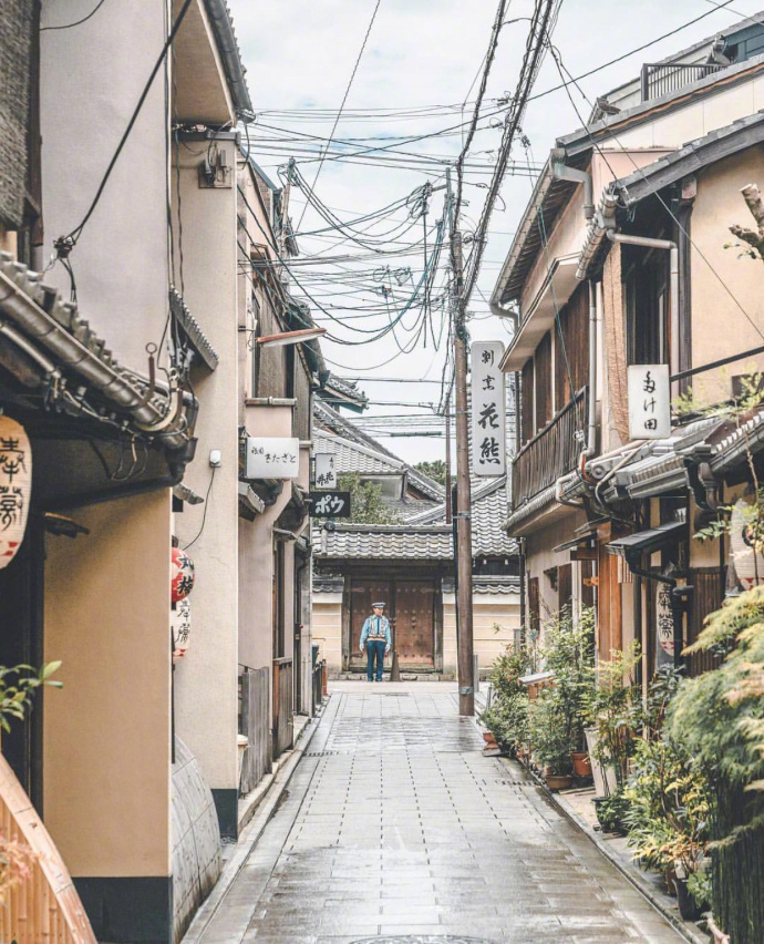 轻柔的京都街道风景图片