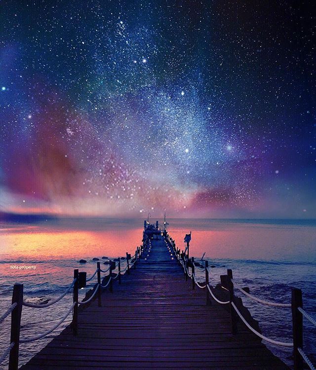 唯美蓝色星空图片