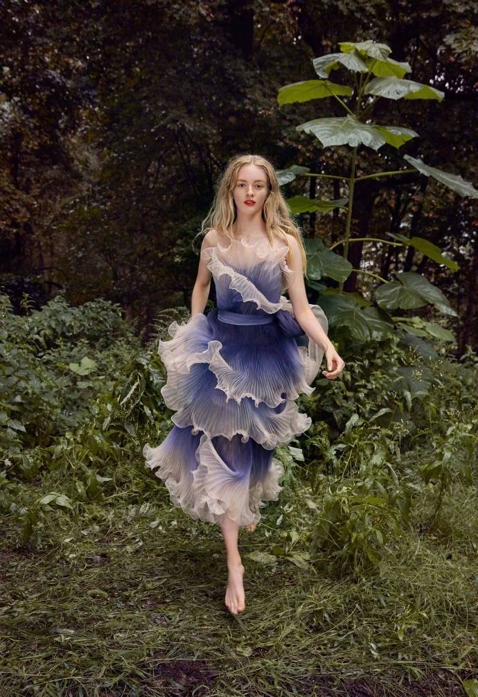 Marchesa 2019仙女裙绿野仙踪丛林里走出来的少女