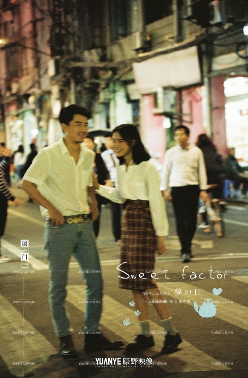 古风90年代婚纱照图片