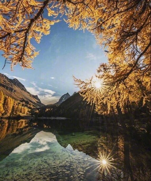 瑞士的秋天旅游风景图片
