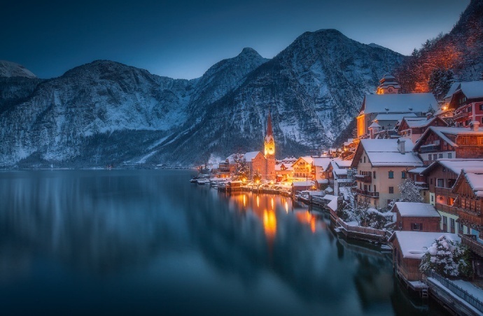 奥地利哈尔施塔特(Hallstatt)风景图片