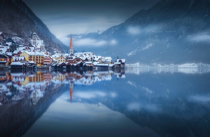 奥地利哈尔施塔特(Hallstatt)风景图片