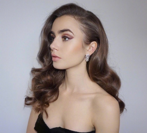 欧美美女明星Lily Collins精致妆容图片
