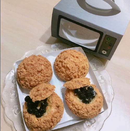 珍珠奶茶脆皮泡芙下午茶图片