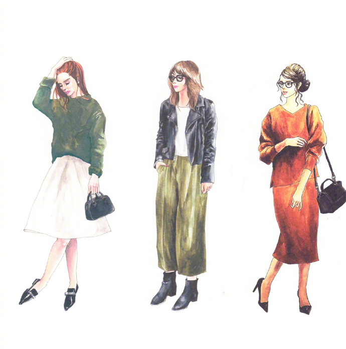 人气插画家的女性时髦穿搭插画手册