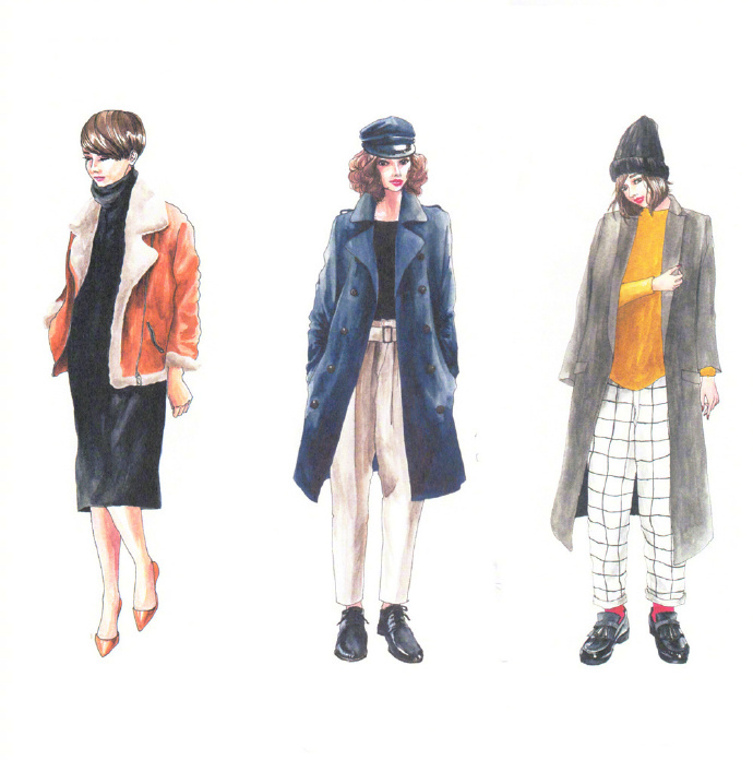 人气插画家的女性时髦穿搭插画手册