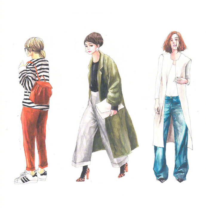 人气插画家的女性时髦穿搭插画手册