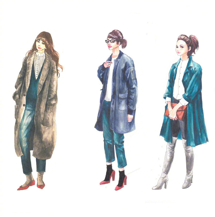 人气插画家的女性时髦穿搭插画手册