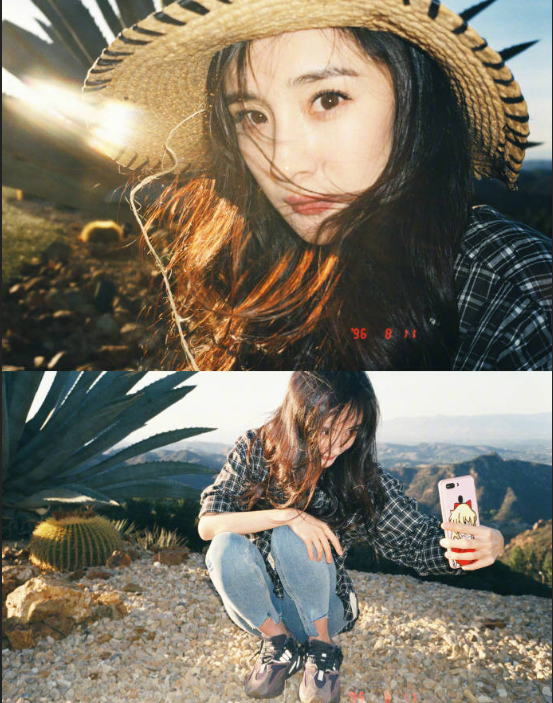 北京美女明星杨幂休闲风街拍图片