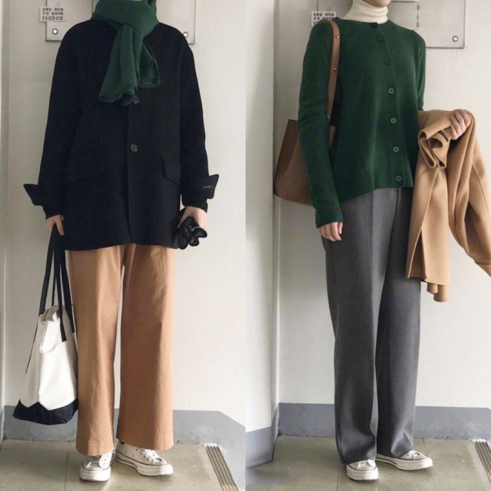 高个子女生叠穿保暖法秋冬穿搭参考