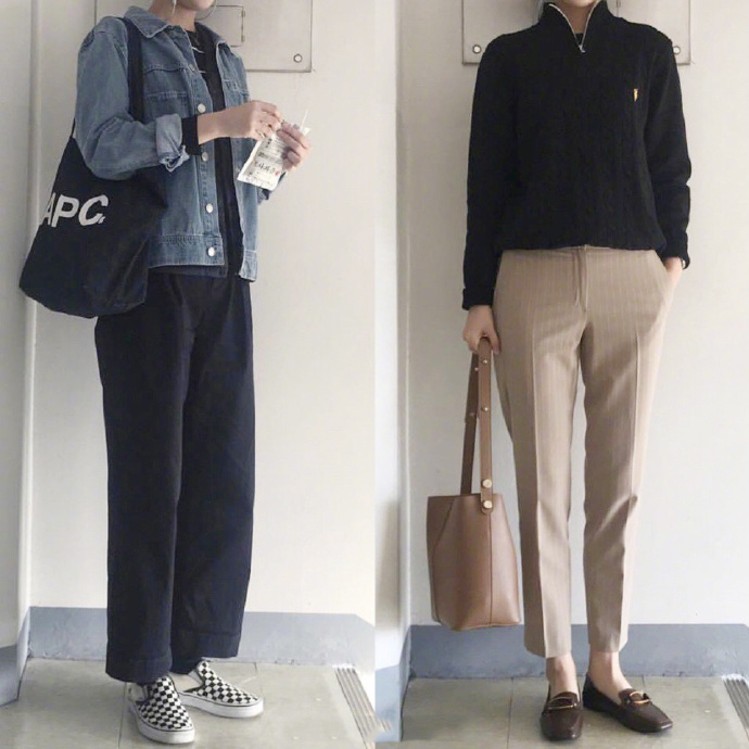 高个子女生叠穿保暖法秋冬穿搭参考