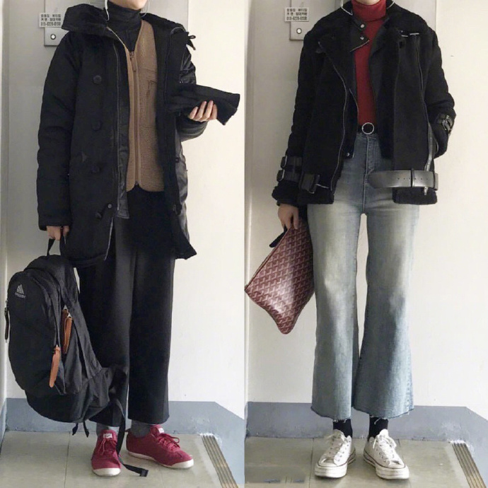 高个子女生叠穿保暖法秋冬穿搭参考