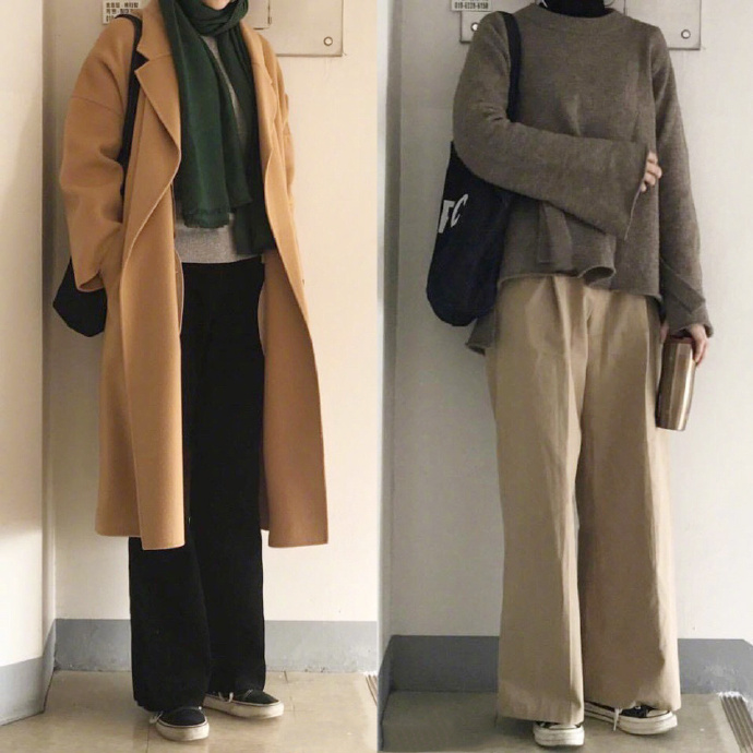 高个子女生叠穿保暖法秋冬穿搭参考