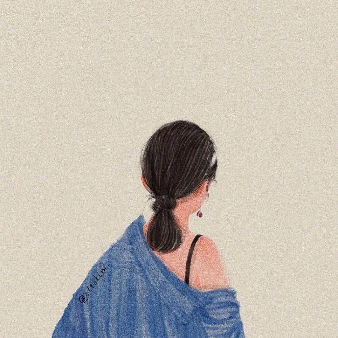 插画师OTTOKIM笔下女孩的背影头像图片