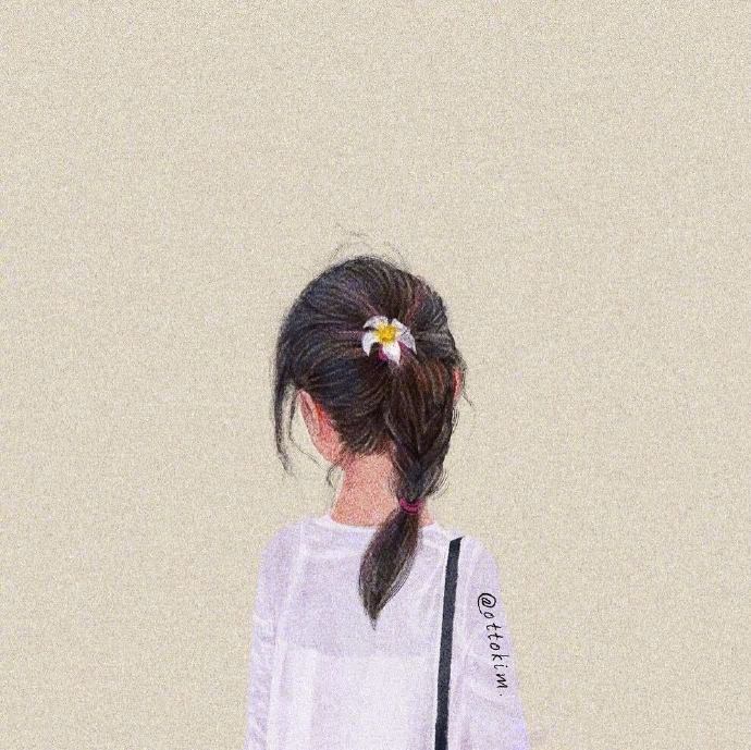 插画师OTTOKIM笔下女孩的背影头像图片