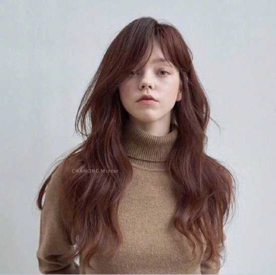 冬季的棕色长短发发型美女合集