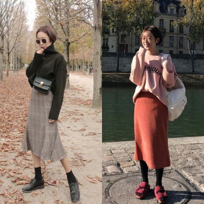 气质短发美女小姐姐初冬率性穿搭