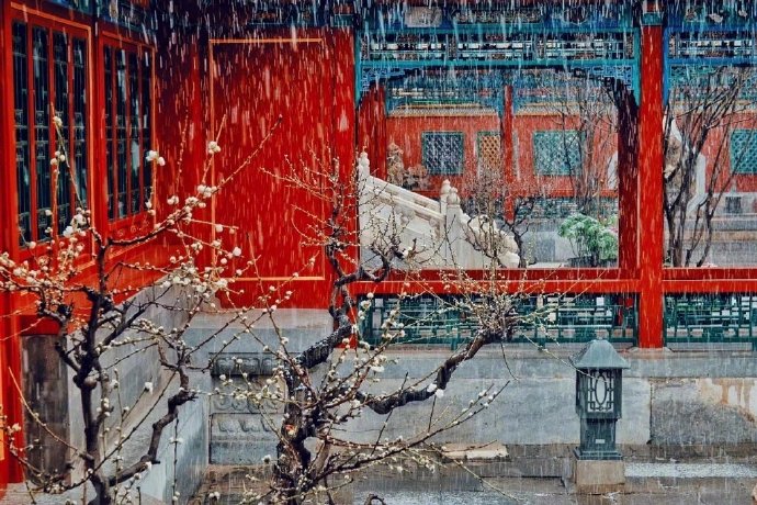雪中故宫风景图片