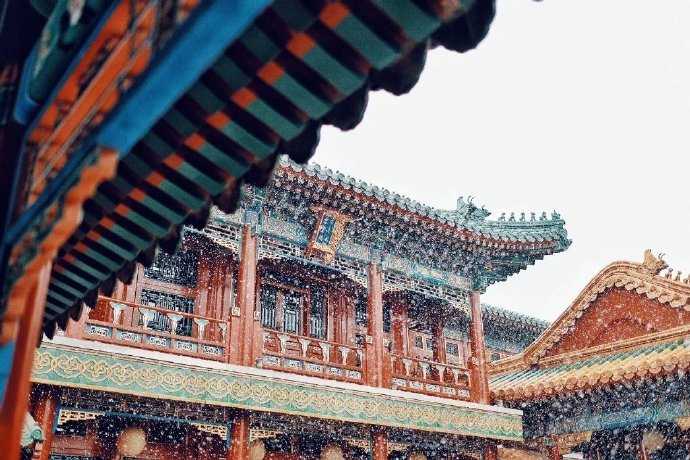 雪中故宫风景图片