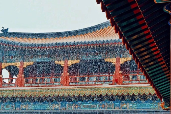 雪中故宫风景图片