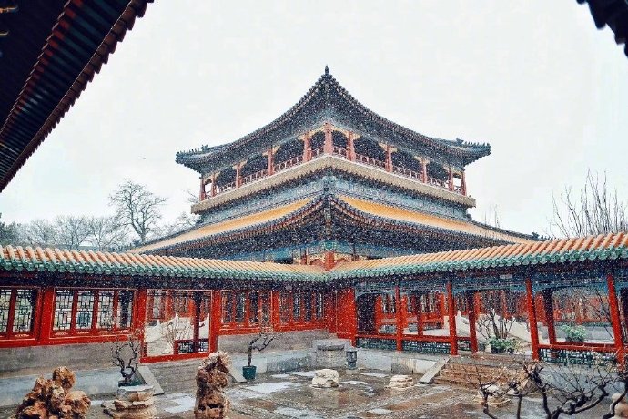 雪中故宫风景图片