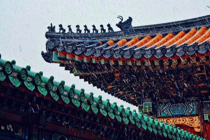 雪中故宫风景图片