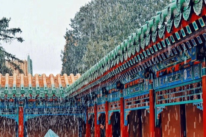 雪中故宫风景图片