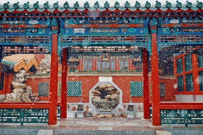 雪中故宫风景图片