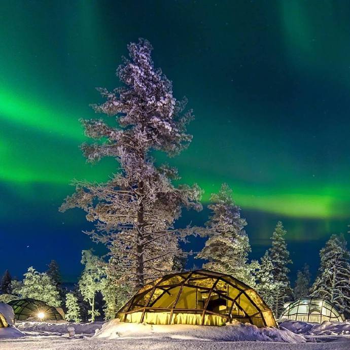 芬兰Kakslauttanen Arctic Resort冰屋酒店风景图片