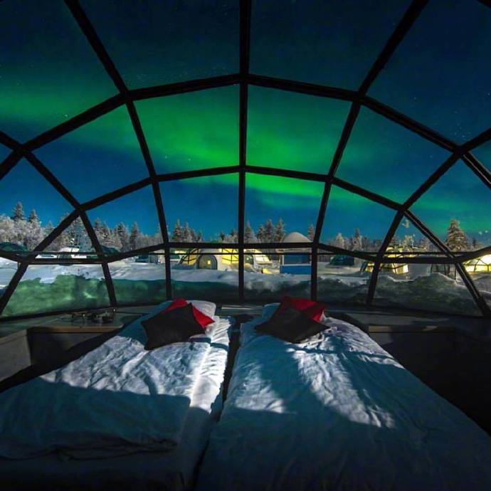 芬兰Kakslauttanen Arctic Resort冰屋酒店风景图片