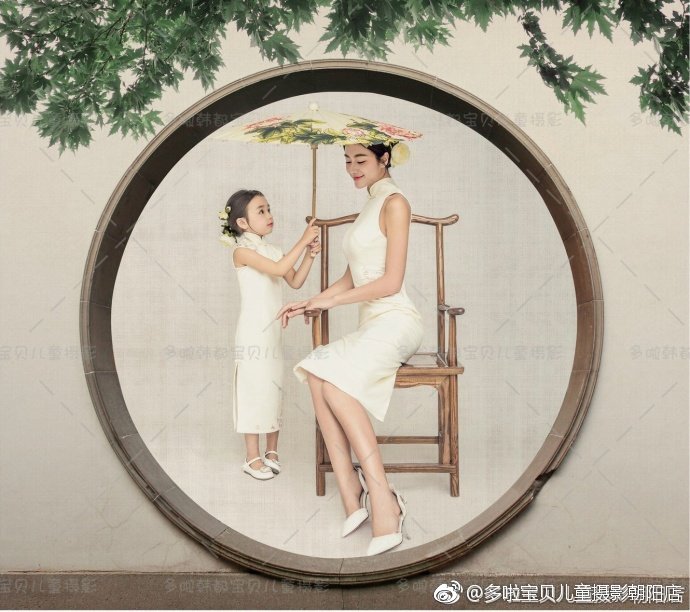 亲子照全家福复古图片