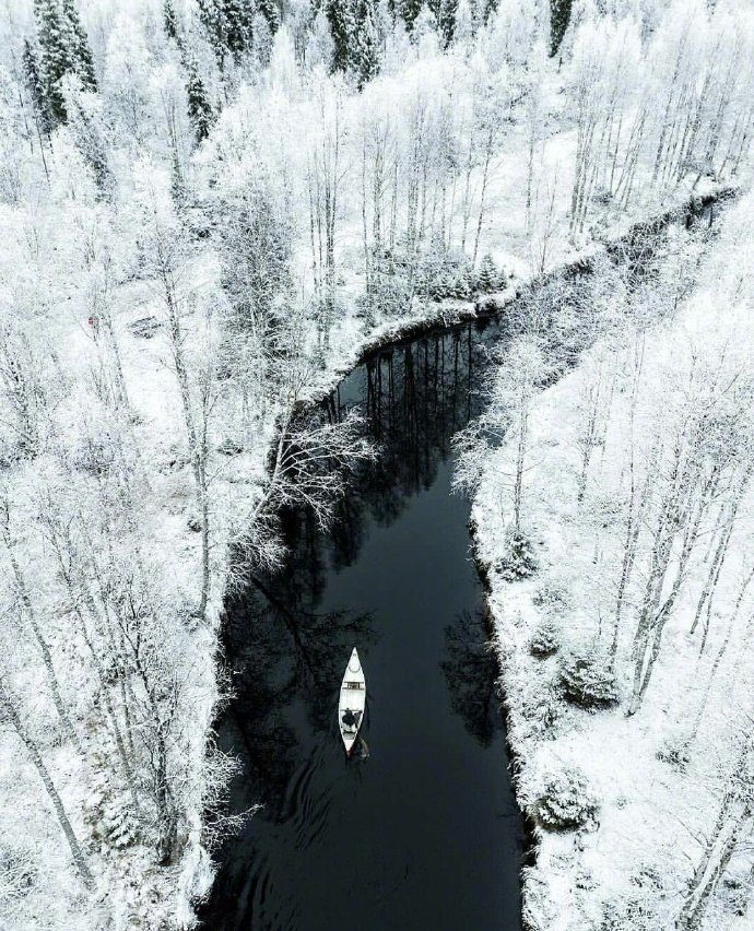 芬兰的雪中世界美景图片