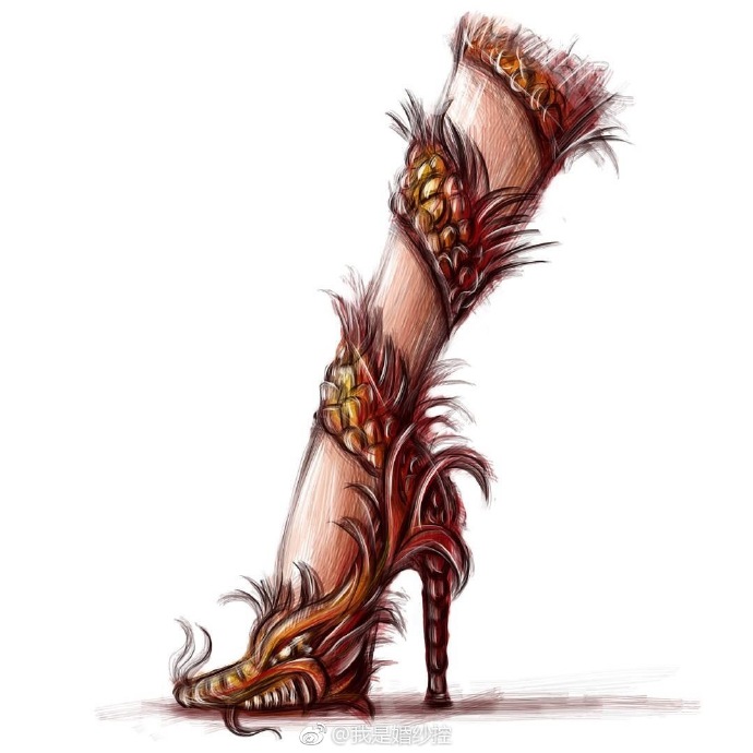 插画师shamekh的创意高跟鞋作品
