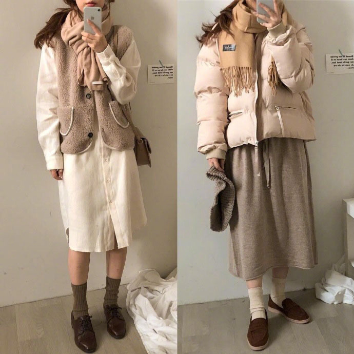一波温暖的女生冬季穿搭参考