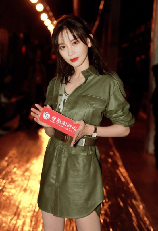 安徽美女明星施诗法式朋克风穿搭图片